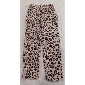 Vici Black Beige Leopard Print Mid Rise Elastic Waist Pants Womens S